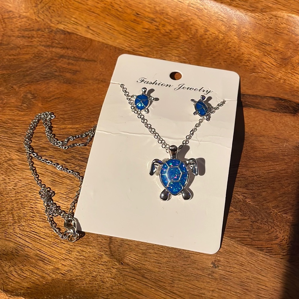 Opal & Ocean Vibe Sea Turtle Jewelry Set